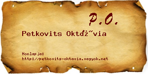 Petkovits Oktávia névjegykártya